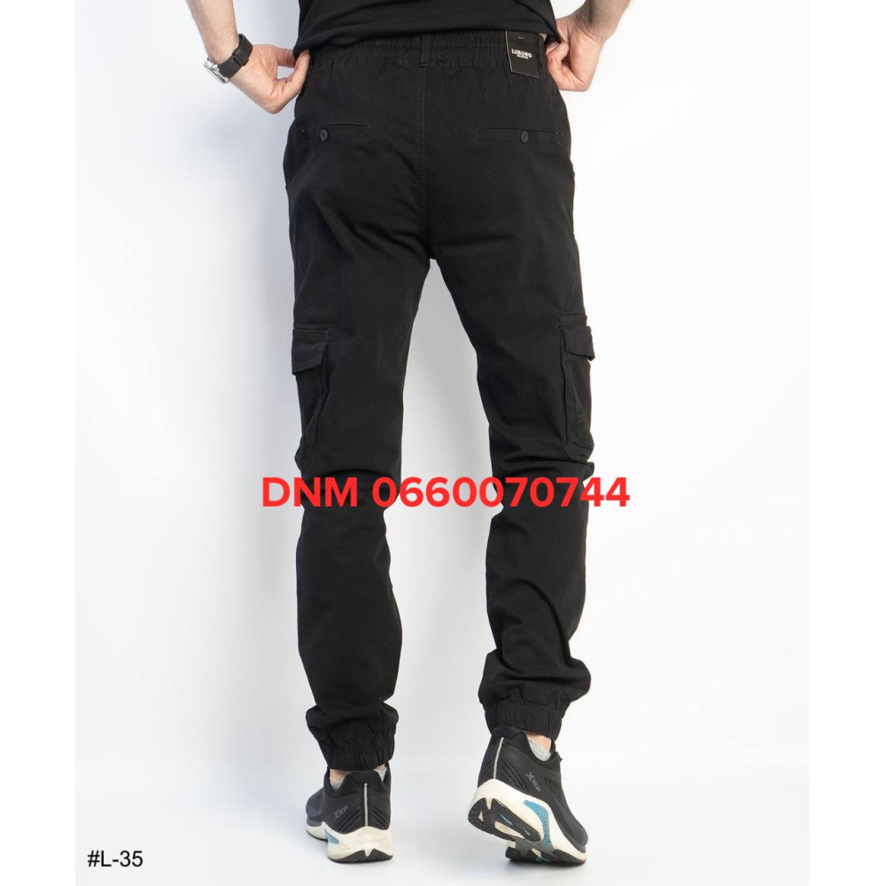 Lihong Джогери брюки чорного кольору з боковими кишенями Jogger 29-38 35