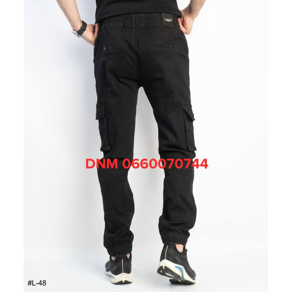 Lihong Джогери брюки чорного кольору з боковими кишенями Jogger 29-38 48
