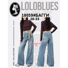 Lolo blues Баггі джинси синього кольору Baggy fit 28-33 18059