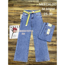 Meecaloo Труби джинси широкі блакитного кольору стрейч весна 25-30 6009