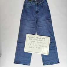 Relucky  Wide leg джинси широкі синього кольору байка утеплені зима 28-33 0382-6