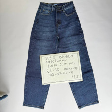 Relucky  Баггі джинси синього кольору байка утеплені зима Baggy 25-30 303-8