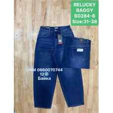 Relucky  Баггі джинси синього кольору байка утеплені зима Baggy 31-38 0284-6