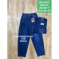 Relucky  Баггі джинси синього кольору байка утеплені зима Baggy 28-33 0293-7