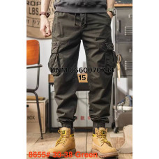 Superlupp Джогери брюки хакі кольору з боковими кишенями Jogger fit 30-38 8655