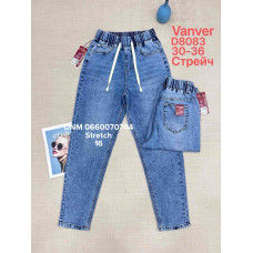 Vanver Мом джинси пояс на резинці синього кольору Mom fit 30-36 8083