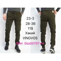 Vingvgs Джогери брюки хакі кольору з боковими кишенями Jogger fit 28-36 23-3