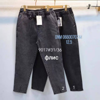 Yimeite Мом резинка брюки фліс утеплені зима Mom fit 31-36 9017