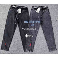 Yimeite Мом резинка брюки фліс утеплені зима Mom fit 28-33 9018