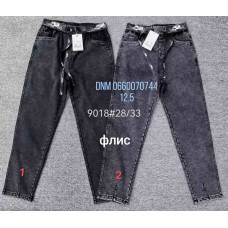 Yimeite Мом резинка брюки фліс утеплені зима Mom fit 28-33 9018