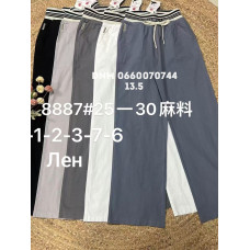 Yingguoxiang Wide leg брюки трикотажні льон пояс резинка літо 25-30 8887