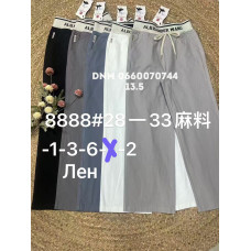 Yingguoxiang Wide leg брюки трикотажні льон пояс резинка літо 28-33 8888