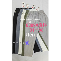 Yingguoxiang Мом брюки трикотажні льон пояс на резинці літо Mom fit 31-36 8889