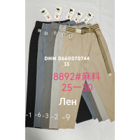 Yingguoxiang Мом брюки трикотажні льон пояс на резинці літо Mom fit 25-30 8892