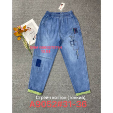 Yingguoxiang Мом джинси пояс на резинці синього кольору Mom fit 31-36 9052