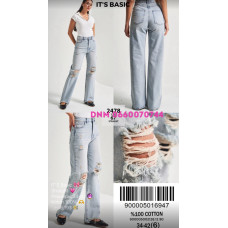 It’s basic  Straight джинси рвані блакитного кольору 34-42 2478