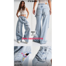 It’s basic  Баггі джинси блакитного кольору рвані Baggy 34-42 3843