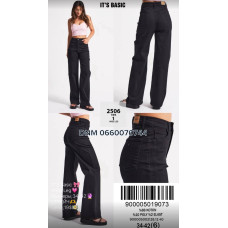 It’s basic  Wide leg джинси широкі чорного кольору 32-42 2506-1