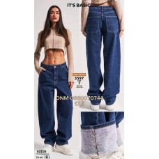 It’s basic  Wide leg джинси синього кольору байка утеплені зима 34-40 3597-7