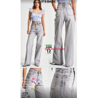 It’s basic  Wide leg джинси без стрейча сірого кольору весна широка штанка 32-36 2498-12