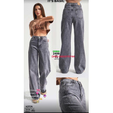 It’s basic  Wide leg джинси без стрейча сірого кольору весна широка штанка 32-36 2498-15