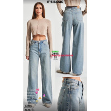 It’s basic  Wide leg джинси без стрейча брудного кольору весна широка штанка 32-36 2498-32