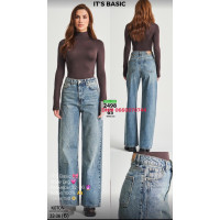 It’s basic  Wide leg джинси без стрейча брудного кольору весна широка штанка 32-36 2498-65