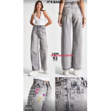 It’s basic  Wide leg джинси без стрейча сірого кольору весна широка штанка 34-42 2499-92