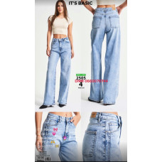 It’s basic  Wide leg джинси без стрейча блакитного кольору весна широка штанка 32-36 2505-4