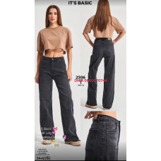 It’s basic  Wide leg джинси чорного кольору стрейчеві 34-42 2506-1