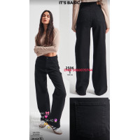 It’s basic  Wide leg джинси чорного кольору стрейчеві 34-42 2506-1
