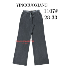Yingguoxiang Wide leg Джегінси сірого кольору стрейч весна пояс на резинці 28-33 1107