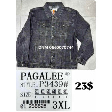 Pagalee Джинсова куртка сірого кольору  3XL-8XL 3439