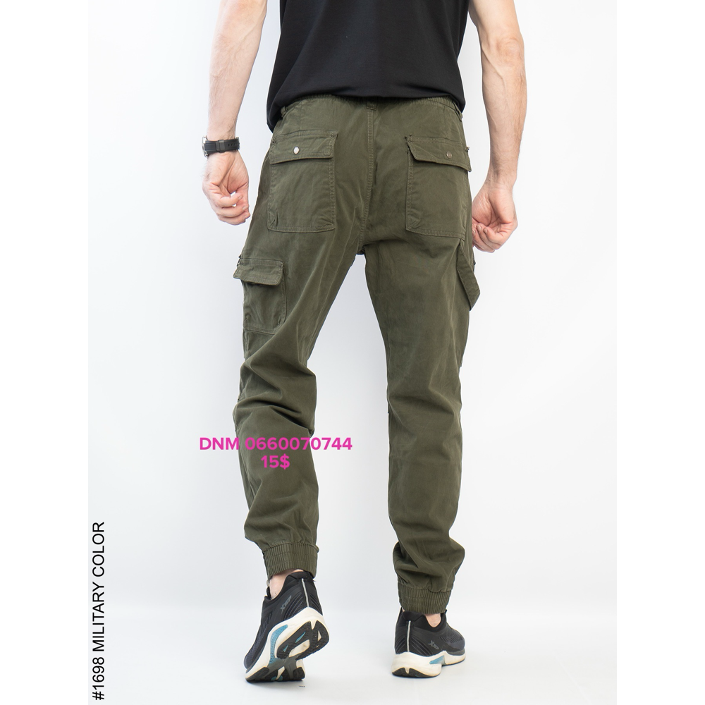 Superlupp Джогери брюки хакі кольору з боковими кишенями Jogger fit 30-40 1698