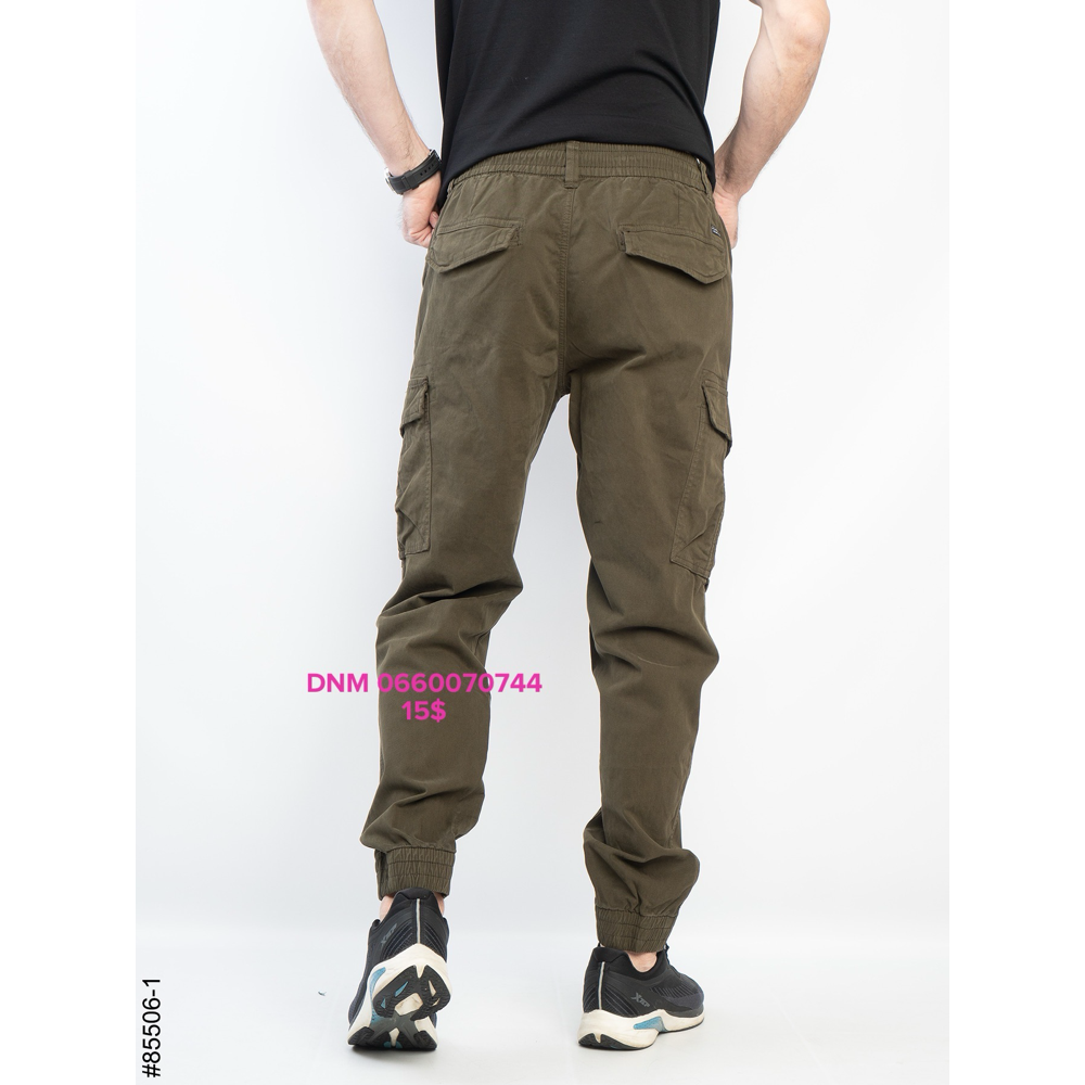 Superlupp Джогери брюки хакі кольору з боковими кишенями Jogger fit 29-38 85506-1