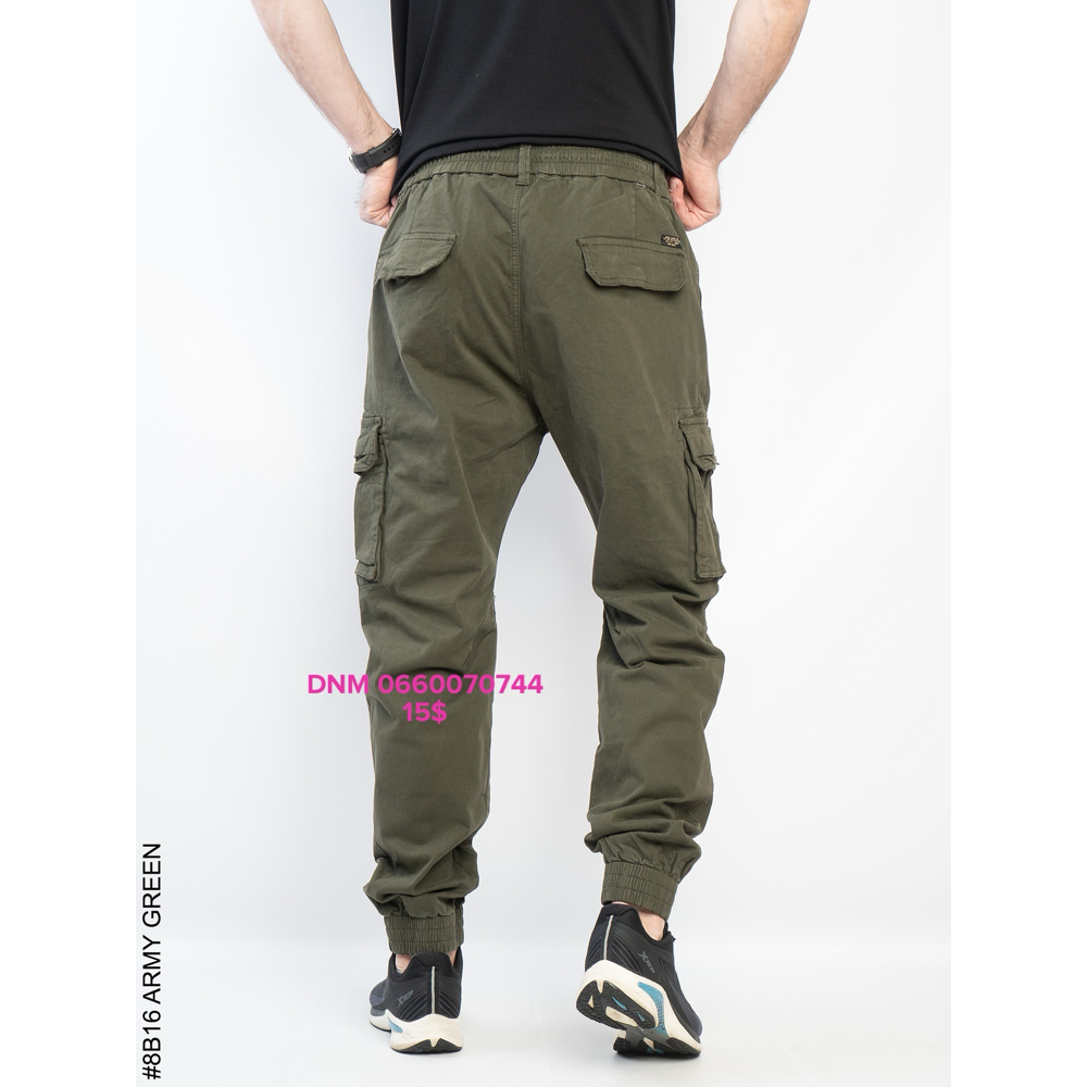 Superlupp Джогери брюки хакі кольору з боковими кишенями Jogger fit 30-38 8B16