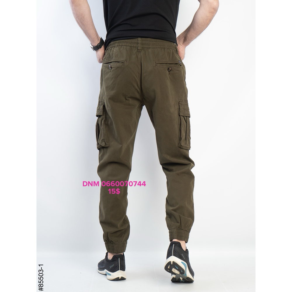 Superlupp Джогери брюки хакі кольору з боковими кишенями Jogger fit 30-40 85503-1