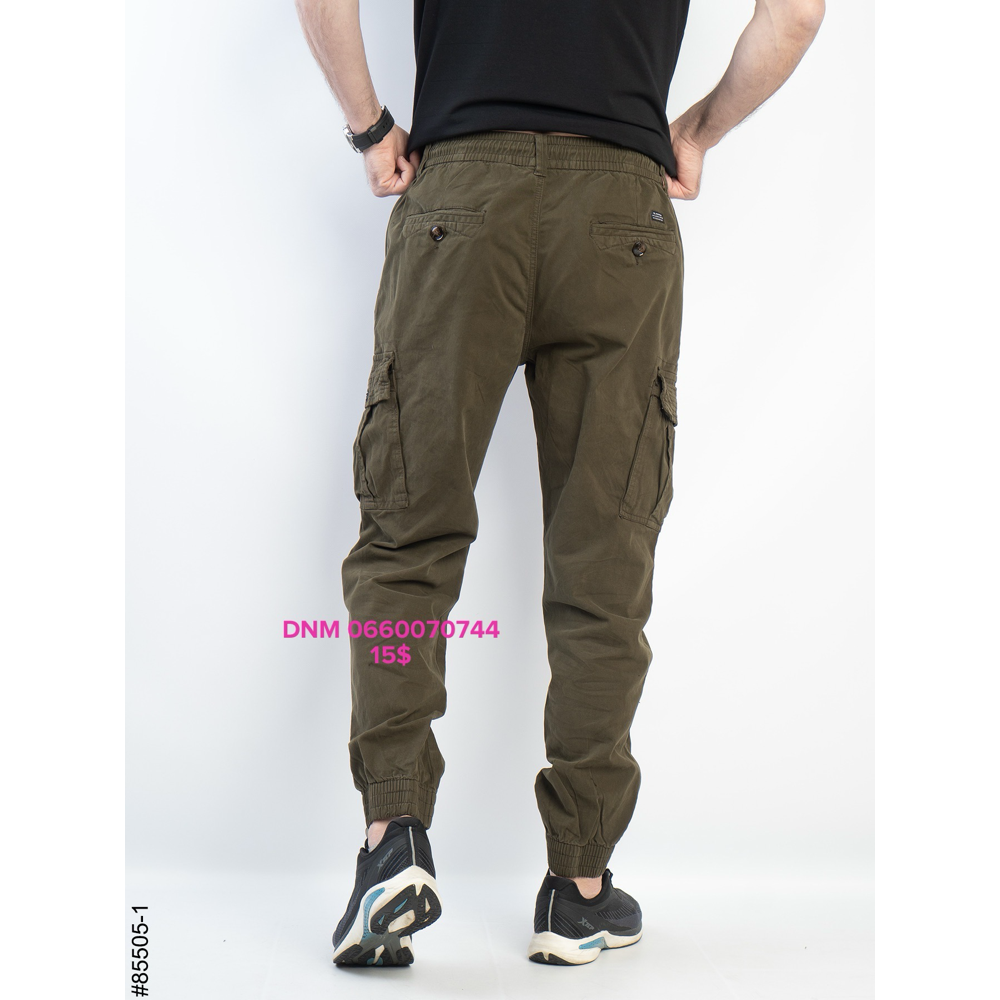 Superlupp Джогери брюки хакі кольору з боковими кишенями Jogger fit 29-38 85505-1