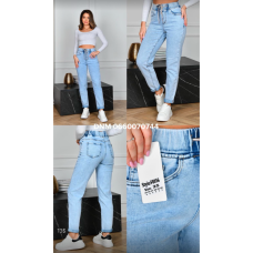 Feerars  Мом джинси пояс на резинці синього кольору Mom fit 25-30 8016
