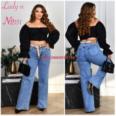 Lady N  Палаццо джинси блакитного кольору стрейч весна 31-38 151