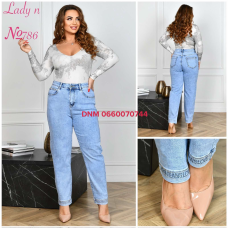 Lady N  Мом джинси блакитного кольору Mom fit 32-42 786