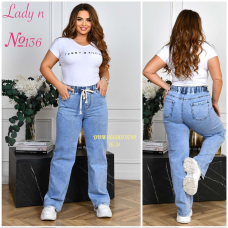 Lady N  Палаццо джинси блакитного кольору стрейч весна 31-38 136