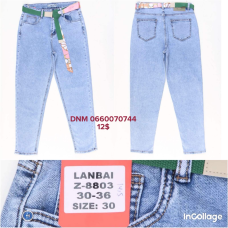 Lanbai Мом джинси блакитного кольору Mom fit 30-36 8803