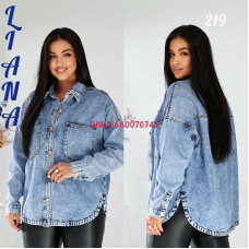 Liana  Сорочка джинсова синього кольору 3XL-5XL 219