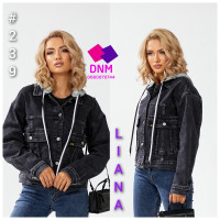 Liana  Куртка джинсова сірого кольору S-3Xl 239