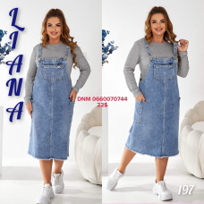 Liana  Сарафан джинсовый блакитного кольору стрейч весна 2Xl-7Xl 197