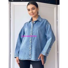 i8 denim  Сорочка джинсова синього кольору S-M(2)-L 1012