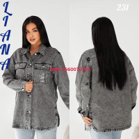 Liana  Сорочка джинсова сірого кольору 2Xl-7XL 231