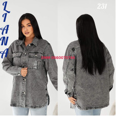 Liana  Сорочка джинсова сірого кольору 2Xl-7XL 231